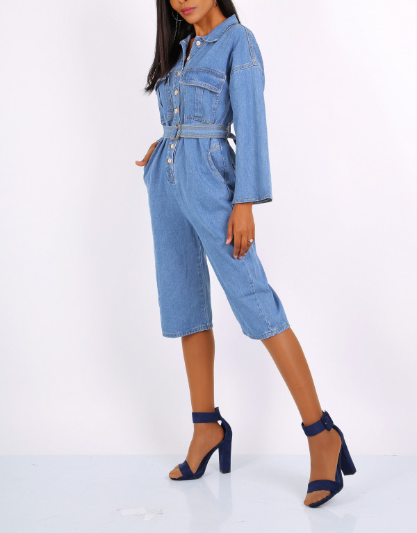 Denim Overall Capri