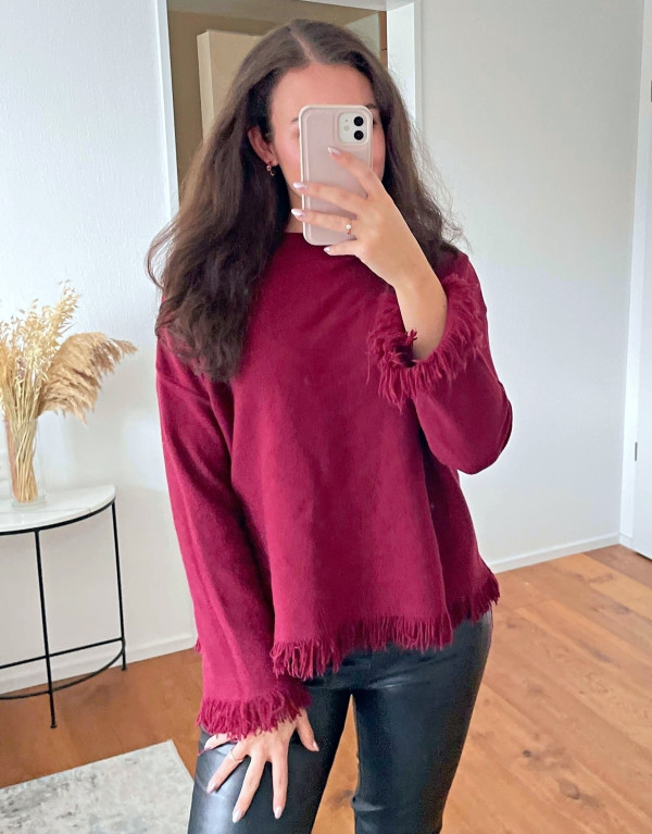 Pullover Fringe Bordeaux