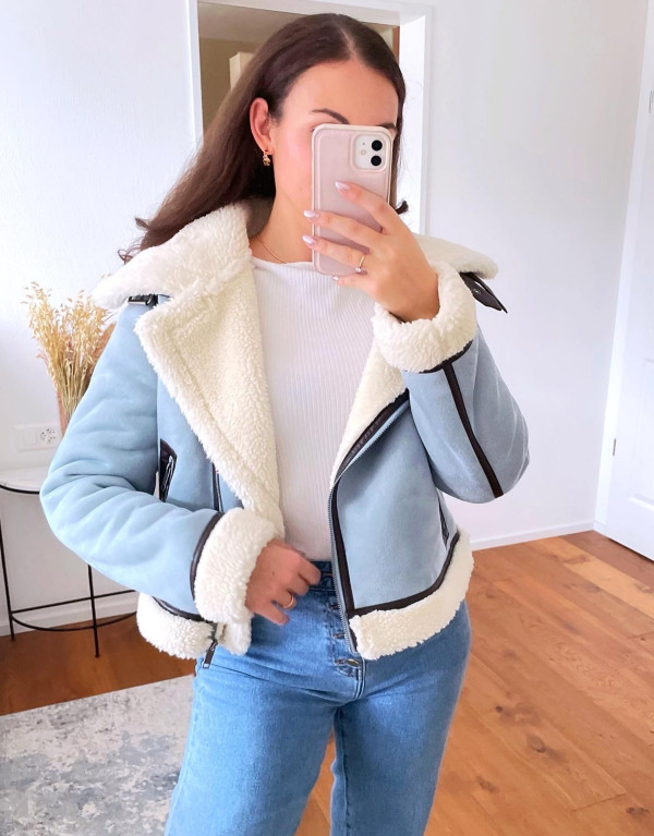 Sherpa Pilotenjacke Sky blue