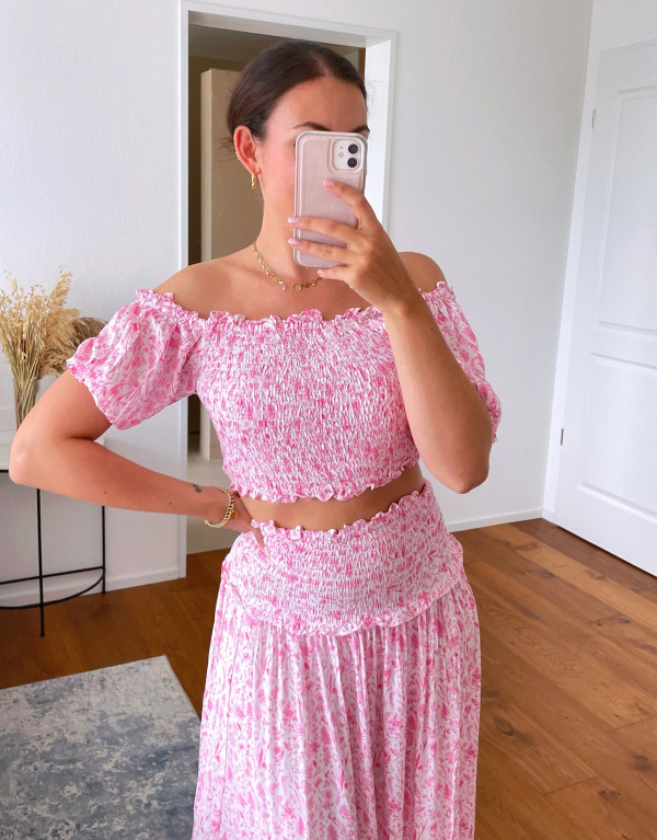 Elastic Crop Top Rosé Sunset