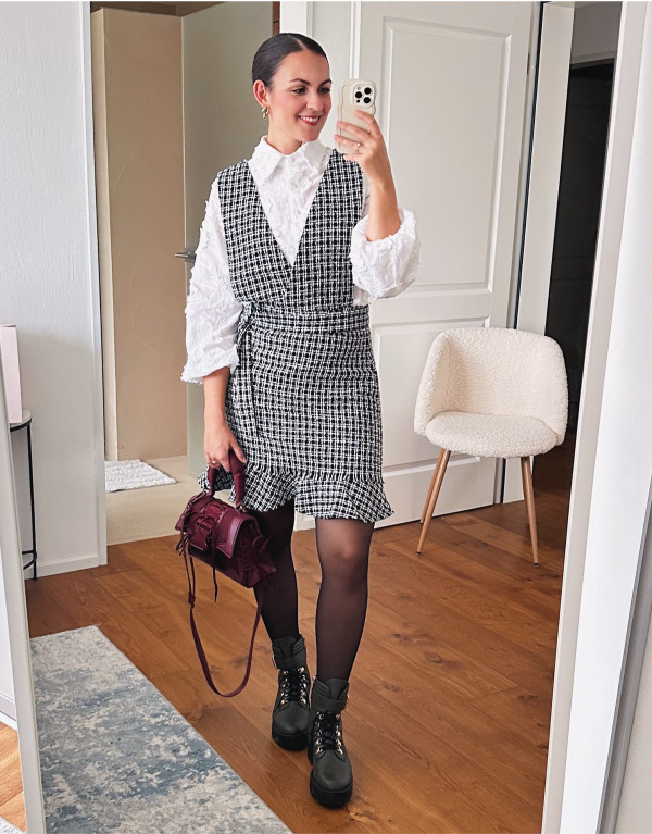 Tweed Pinafore Kleid